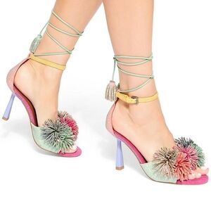 ✨ Kurt Geiger London Pom Pom Ankle Tie Sandals ✨